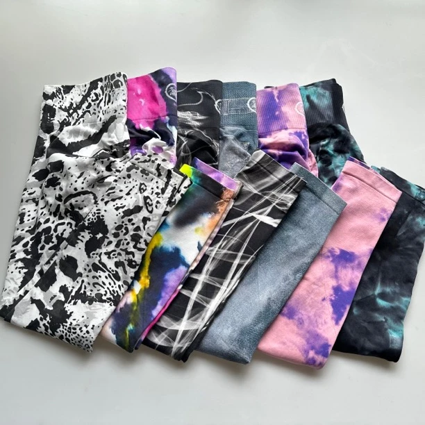 虎头速干运动紧身长裤高腰弹力瑜伽跑步舞蹈迷彩九分裤女士新款