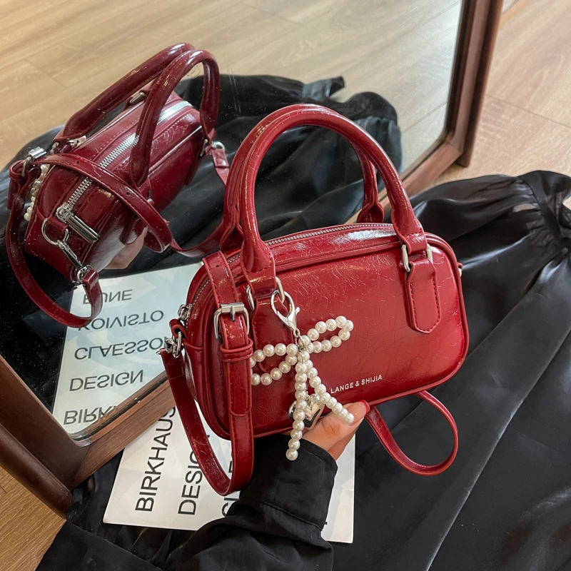 网红爆款2025夏季包包新款女士手提包ins软皮爆裂纹单肩斜挎包女