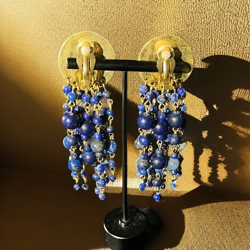 铜合金亚克力耳饰 【伊琳饰品】流苏耳饰手工气质时尚百搭长款优雅