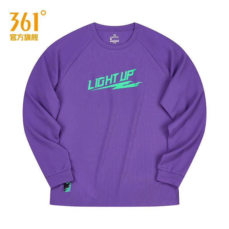 361°运动t恤男春季新款常规舒适上衣圆领长T恤632411101
