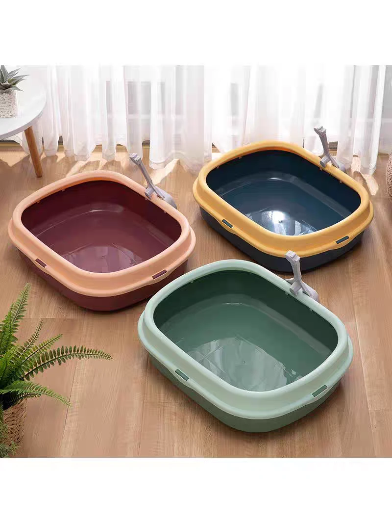 彩色椭圆形小号猫砂盆小猫出入更方便