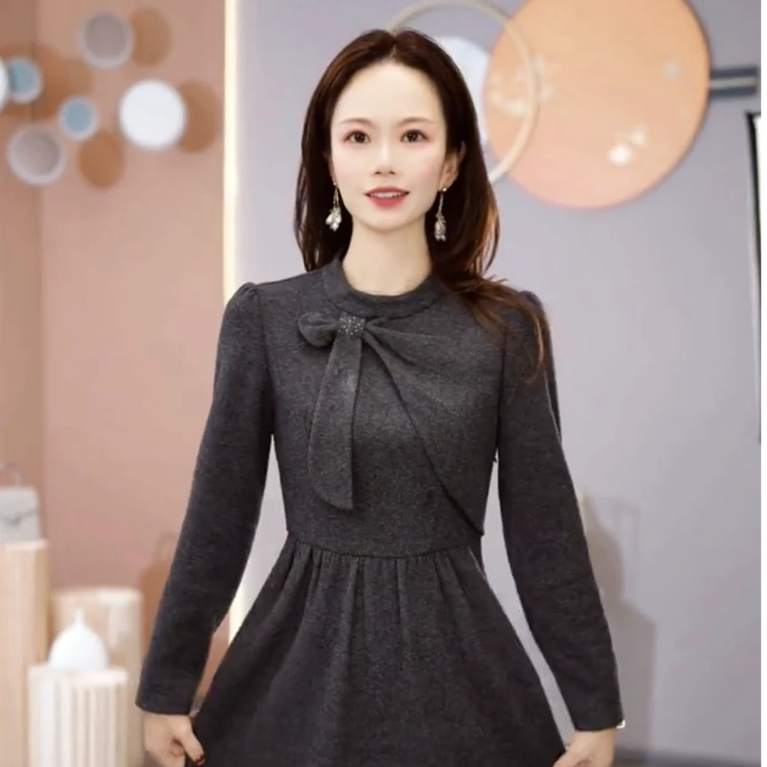 【铭悦定制】93款#2025 收腰  显瘦 修身 气质 秋冬 时尚 连衣裙