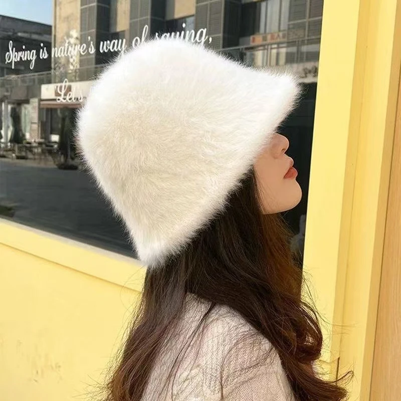 23秋新显脸小网红日系复古百搭遮脸水桶帽女韩版秋冬保暖渔夫盆帽