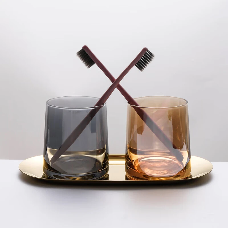酒店漱口杯玻璃 牙刷杯 家用情侣刷牙杯子 洗漱牙杯ins风