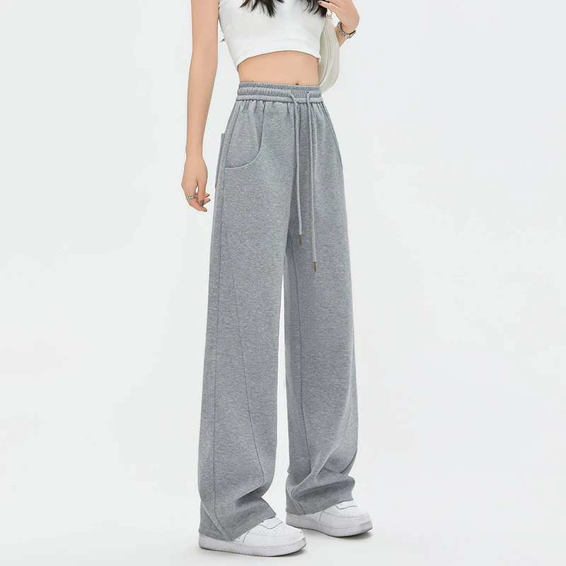 运动卫裤女2024新款高腰香蕉裤秋季棉宽松休闲卫裤子小个子阔腿裤