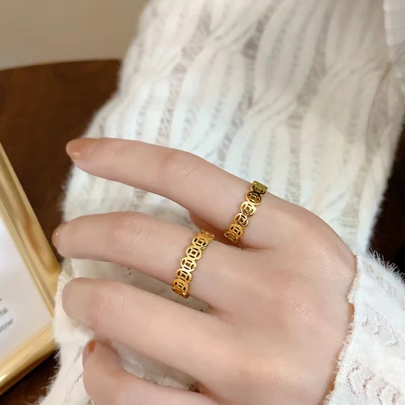 钛钢戒指 6173 轻奢个性戒指 单个