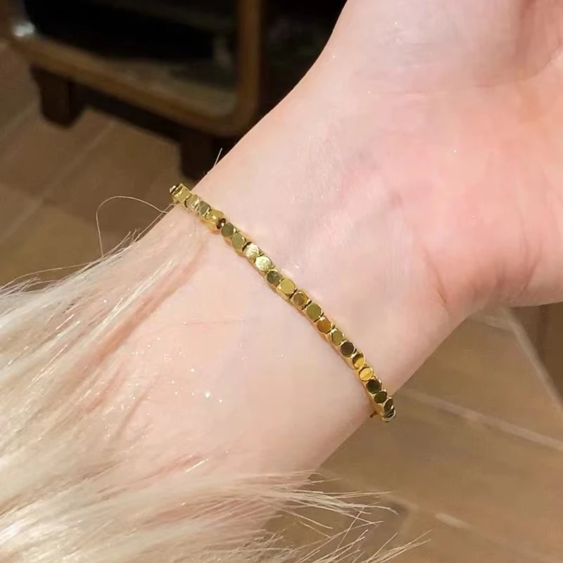 铜合金手链 6037 蹦迪方糖设计感手链