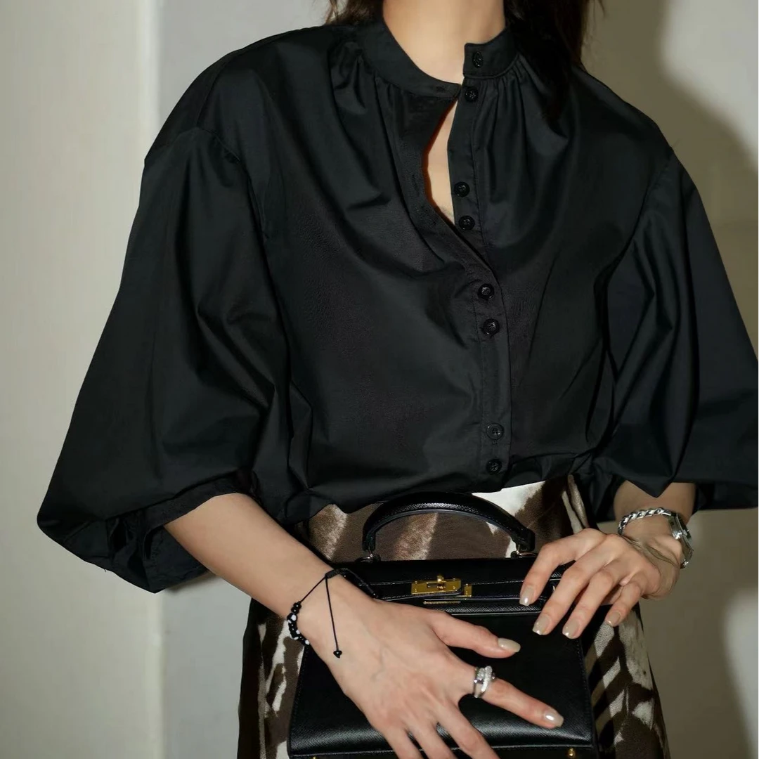 极简主义 法式套装气质时尚黑白色春季百搭休闲韩版设计感7747