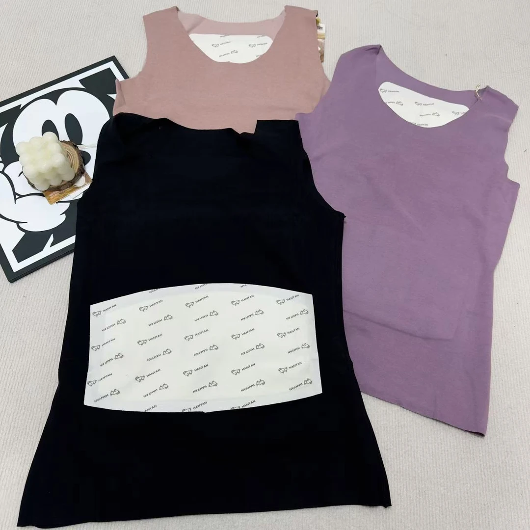 6102加绒加厚贴片款打底背心女士保暖亲肤暖背无痕护肚背心双面