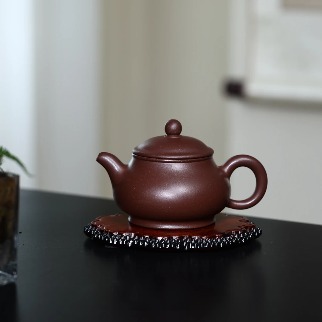 金凤《大潘壶》紫泥 容量220cc 正宗宜兴原矿纯手工紫砂壶