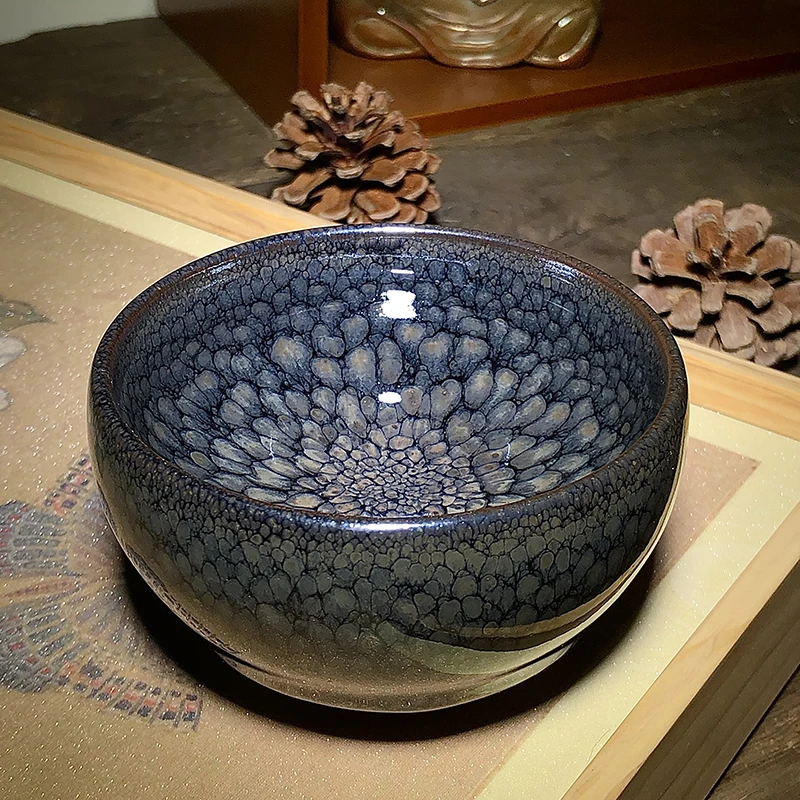 正品建盏茶杯原矿主人品茗杯纯手工铁胎油滴兔毫鹧鸪斑天目盏茶具