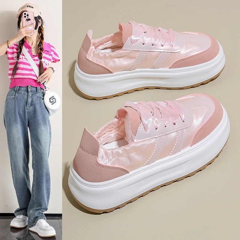 2025夏季新款学生韩版ins百搭厚底德训女鞋休闲鞋小白鞋ZY1801//C