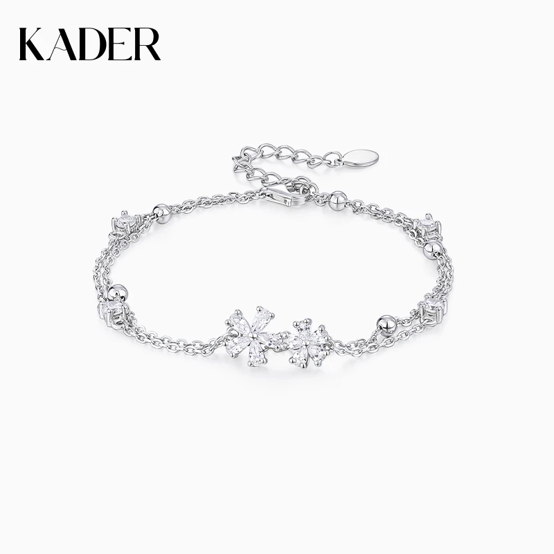 KADER/卡蒂罗 925银手链 樱花手链镶钻百搭时尚轻奢简约小众精致