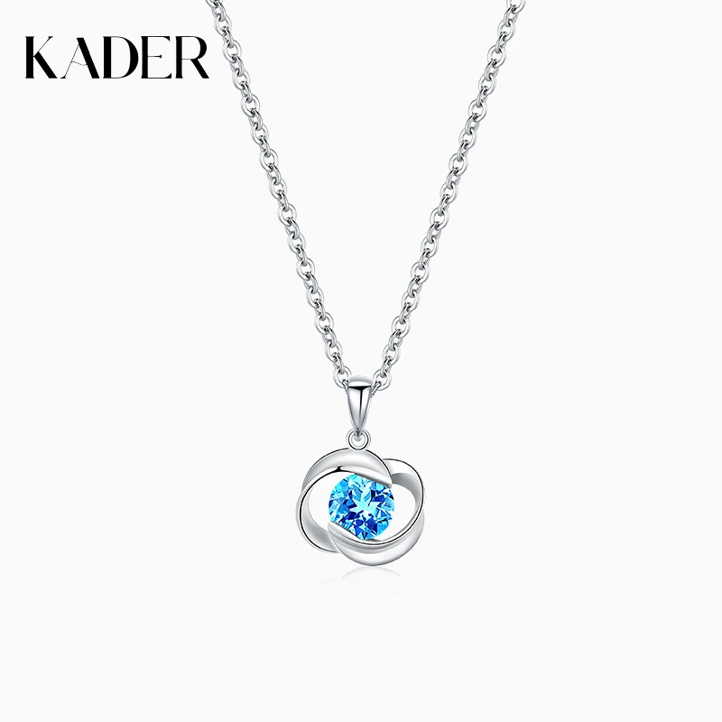 KADER18k铂金四叶草项链女轻奢小众设计感锁骨链生日礼物送女友