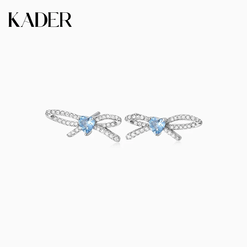 KADER/卡蒂罗 925银耳饰 爱心蝴蝶结耳钉轻奢小众设计感气质百搭