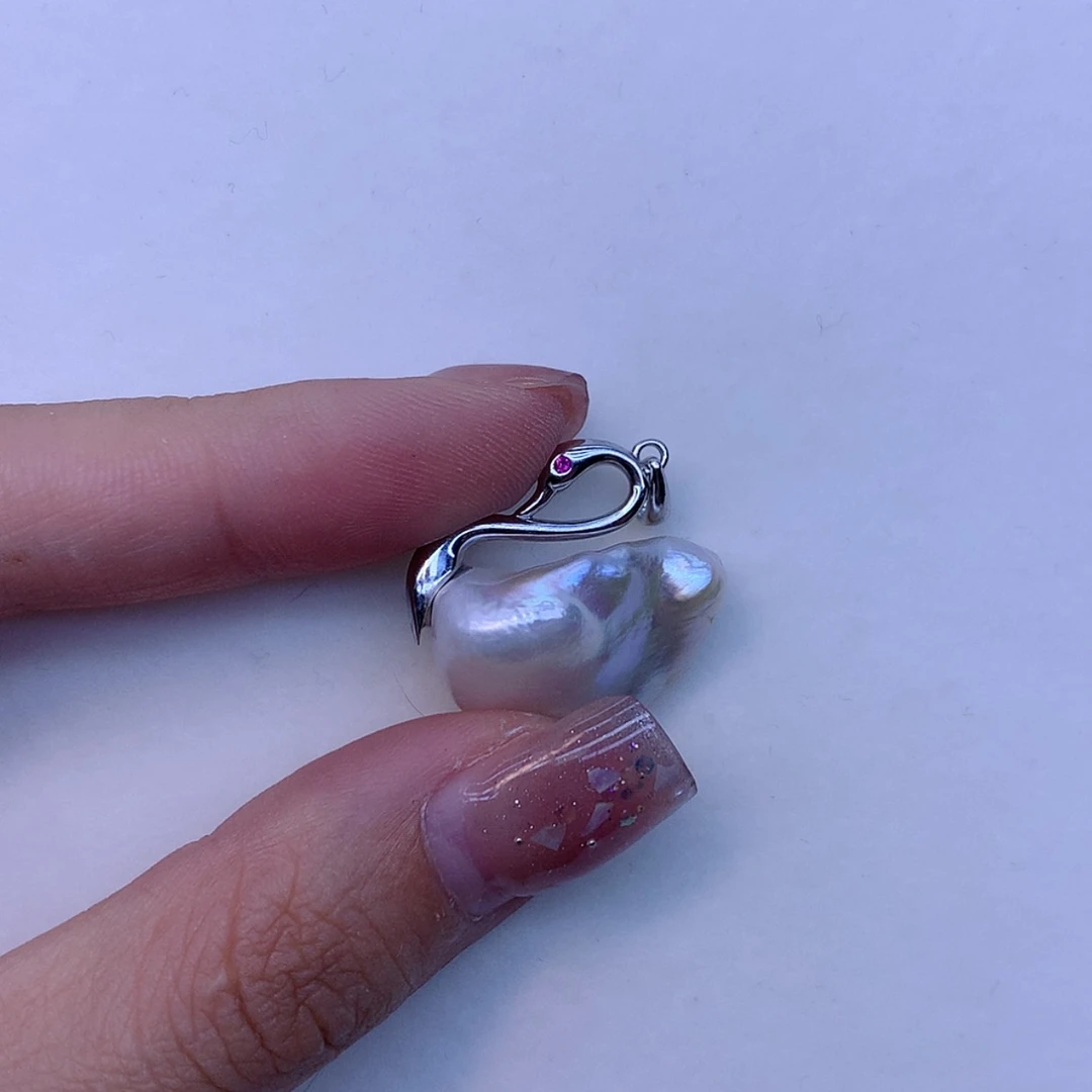 【闪购商品】淡水珍珠吊坠(不含链)银S925镶嵌