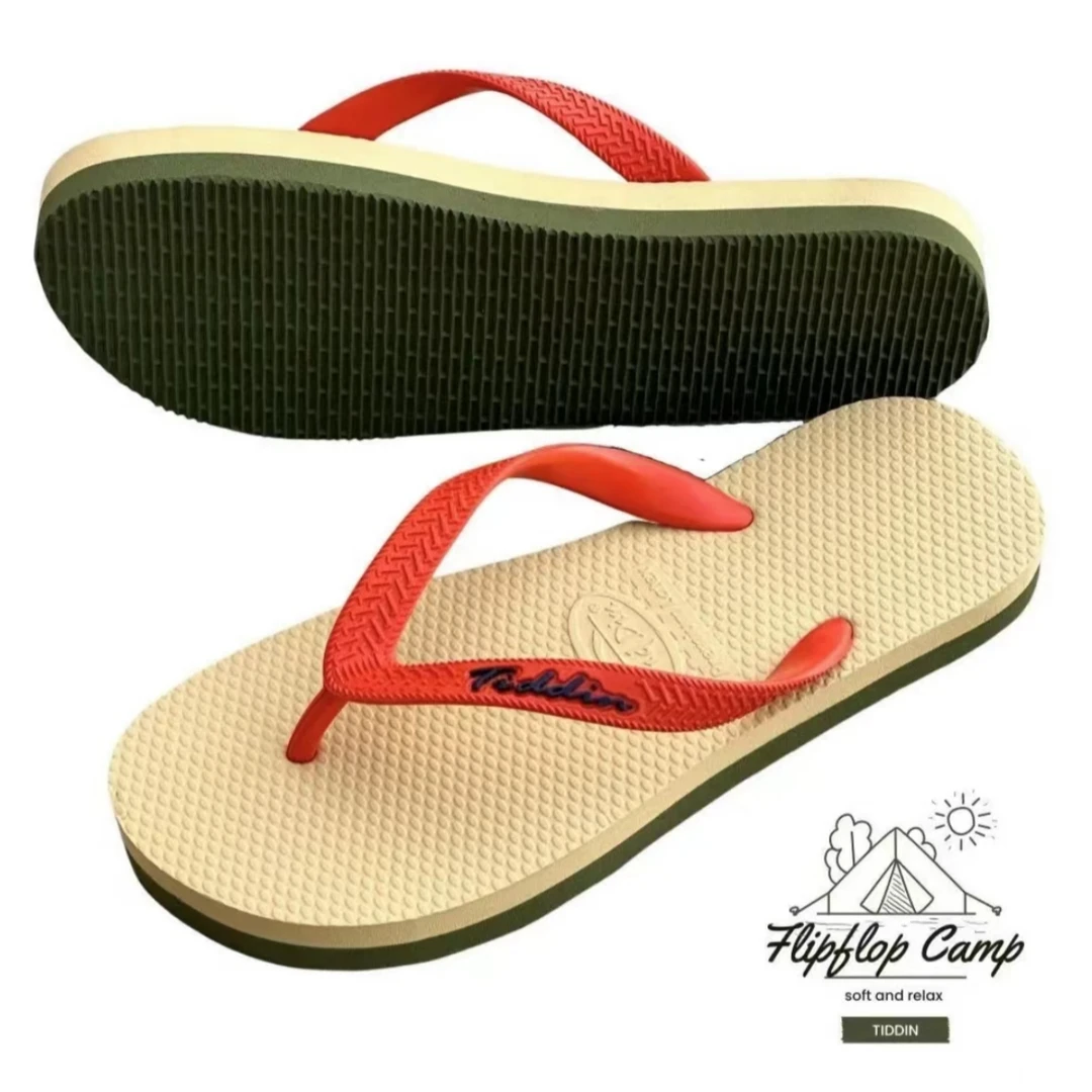 Tid Din泰国进口乳胶软底外穿男女人字拖鞋夏季轻便舒适防水防滑