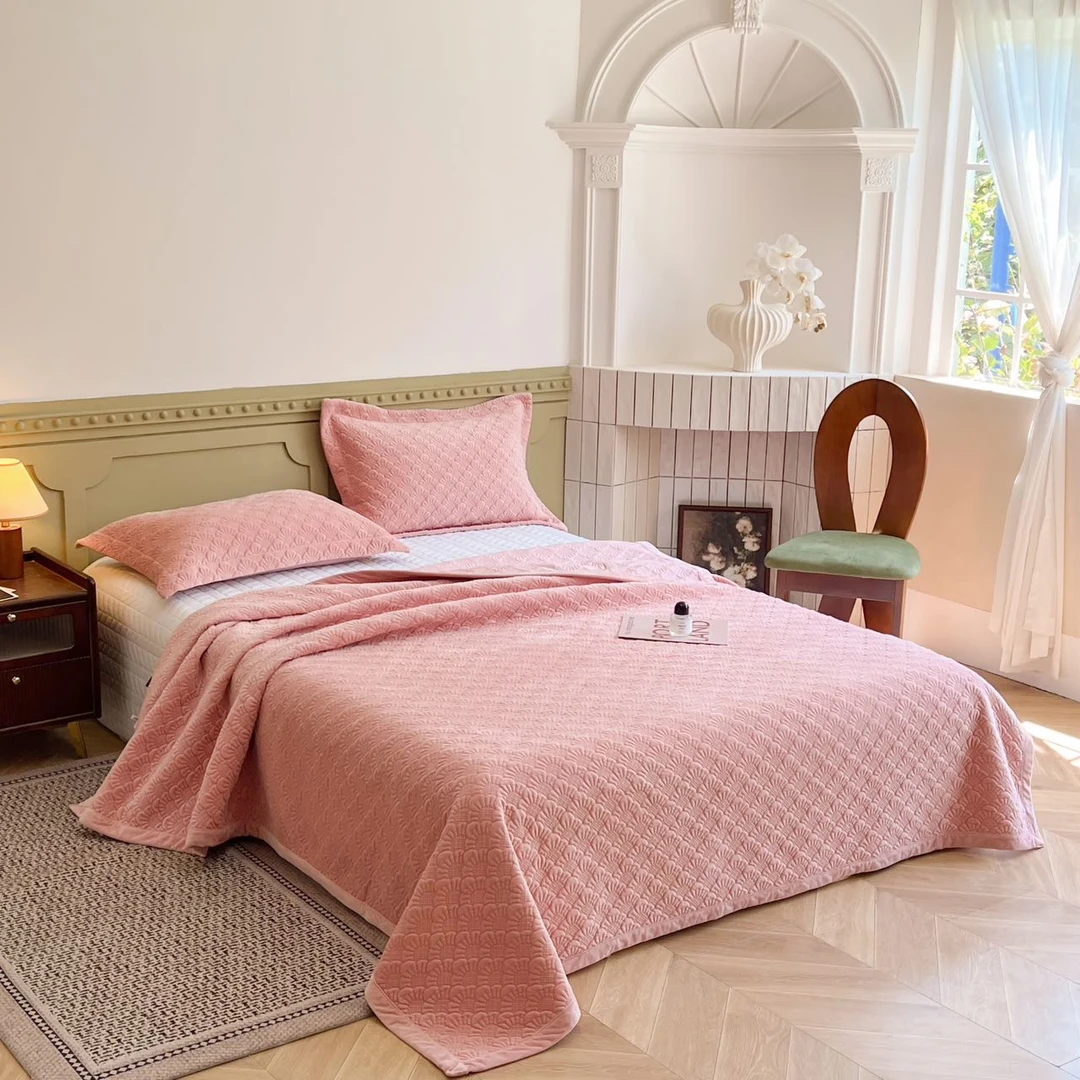 【绒加天丝床盖】双面一面绒一面天丝  一年四季可用