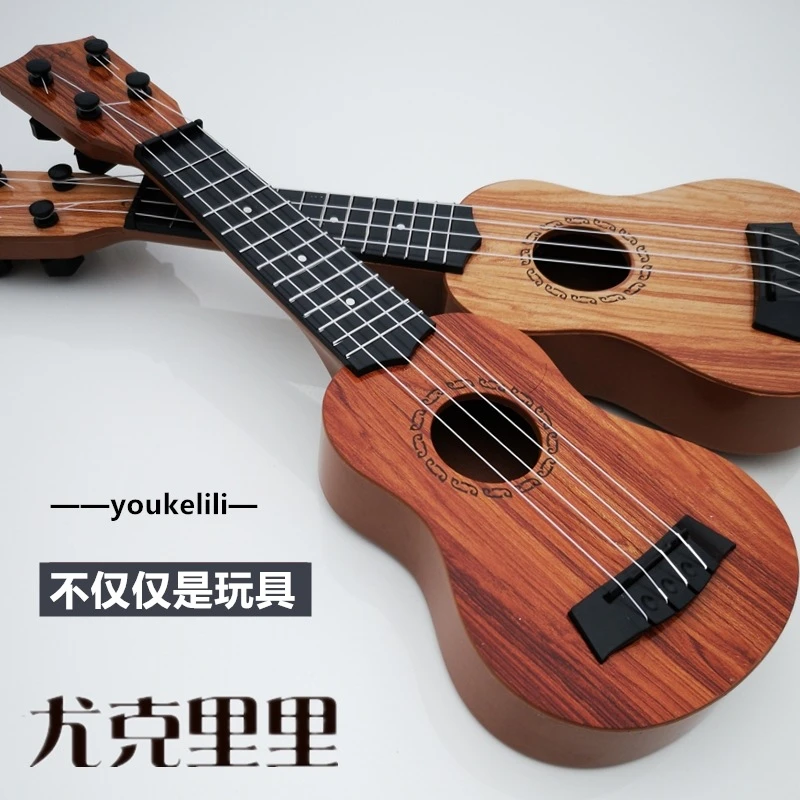 包邮尤克里里吉他男孩女孩乐器可弹奏初学者音乐玩具艺术原木色吉