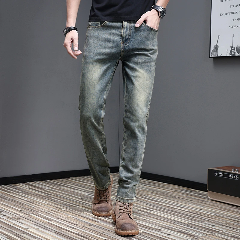 牛仔裤男士修身小脚裤秋冬新款弹力潮流男裤百搭韩版宽松休闲长裤