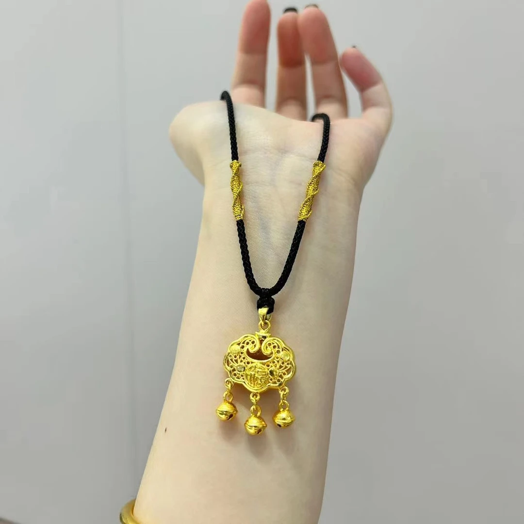 Chow Tai Seng/周大生双11大促足金黄金宝宝福字平安锁金锁祥云锁