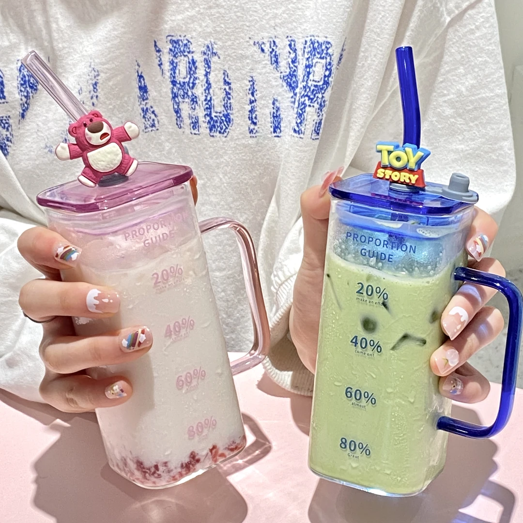 方形玻璃杯高颜值杯子学生透明简约方形玻璃杯耐高温玻璃奶茶杯子