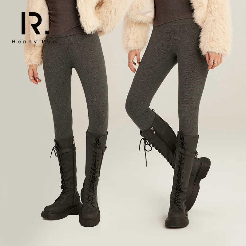 HennyRue发热小火山弹力打底裤高腰冬季修身加厚保暖外穿显瘦