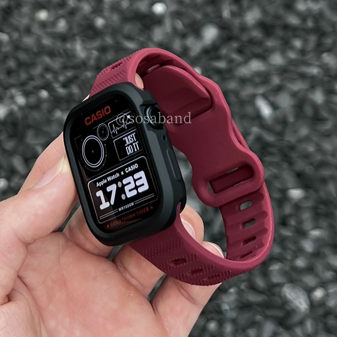 SosaBand柔软硅胶蝴蝶扣适用苹果S11手表带10AppleWatchultra3i