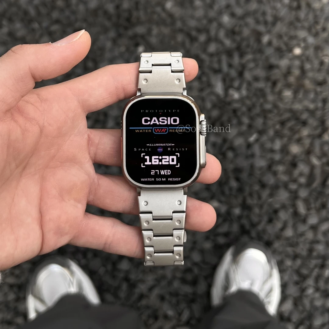 SosaBand复古圆点金属钢带适用苹果S11手表带10AppleWatchultra3i