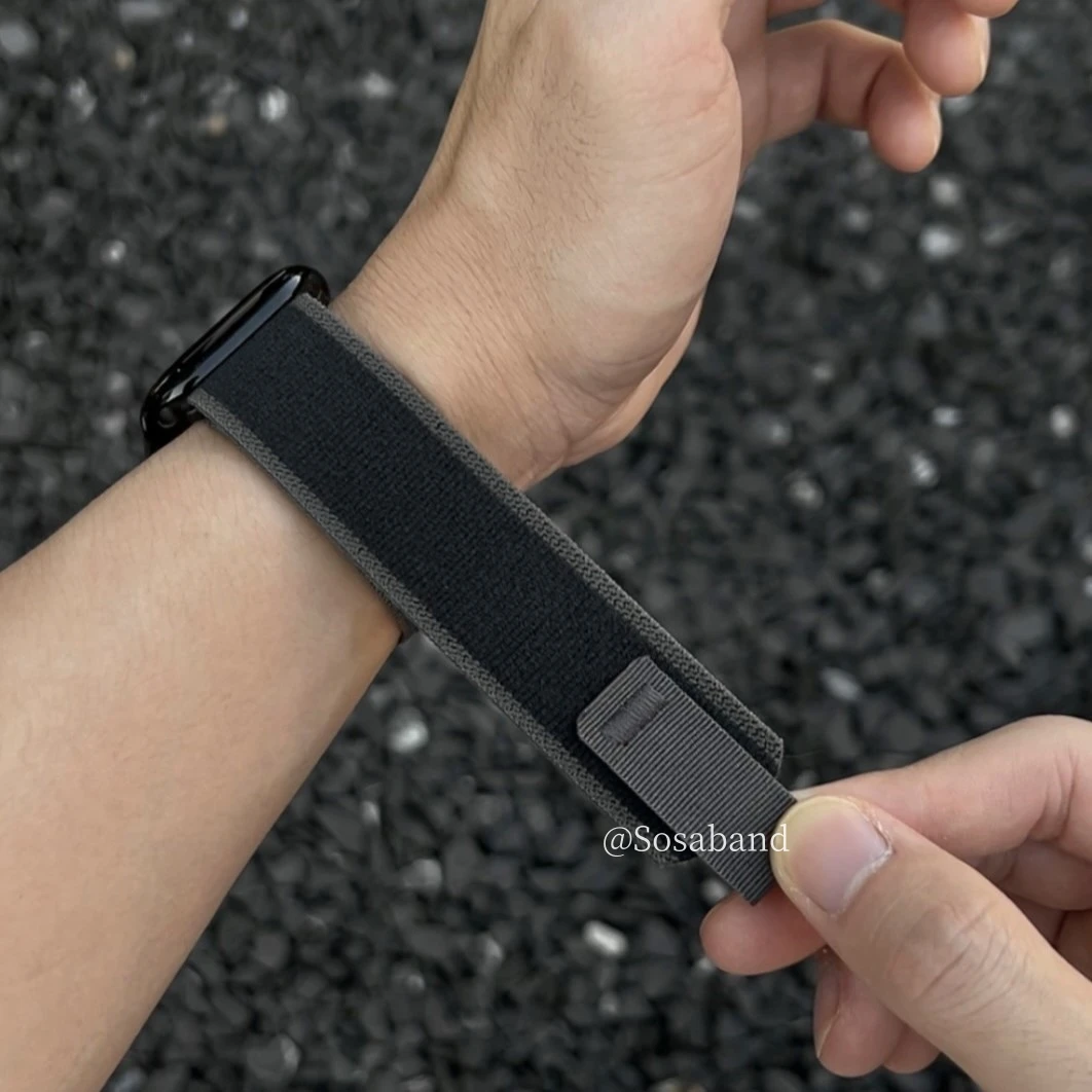 SosaBand黑扣野径魔术贴适用苹果S11手表带10Apple9Watchultra3ie