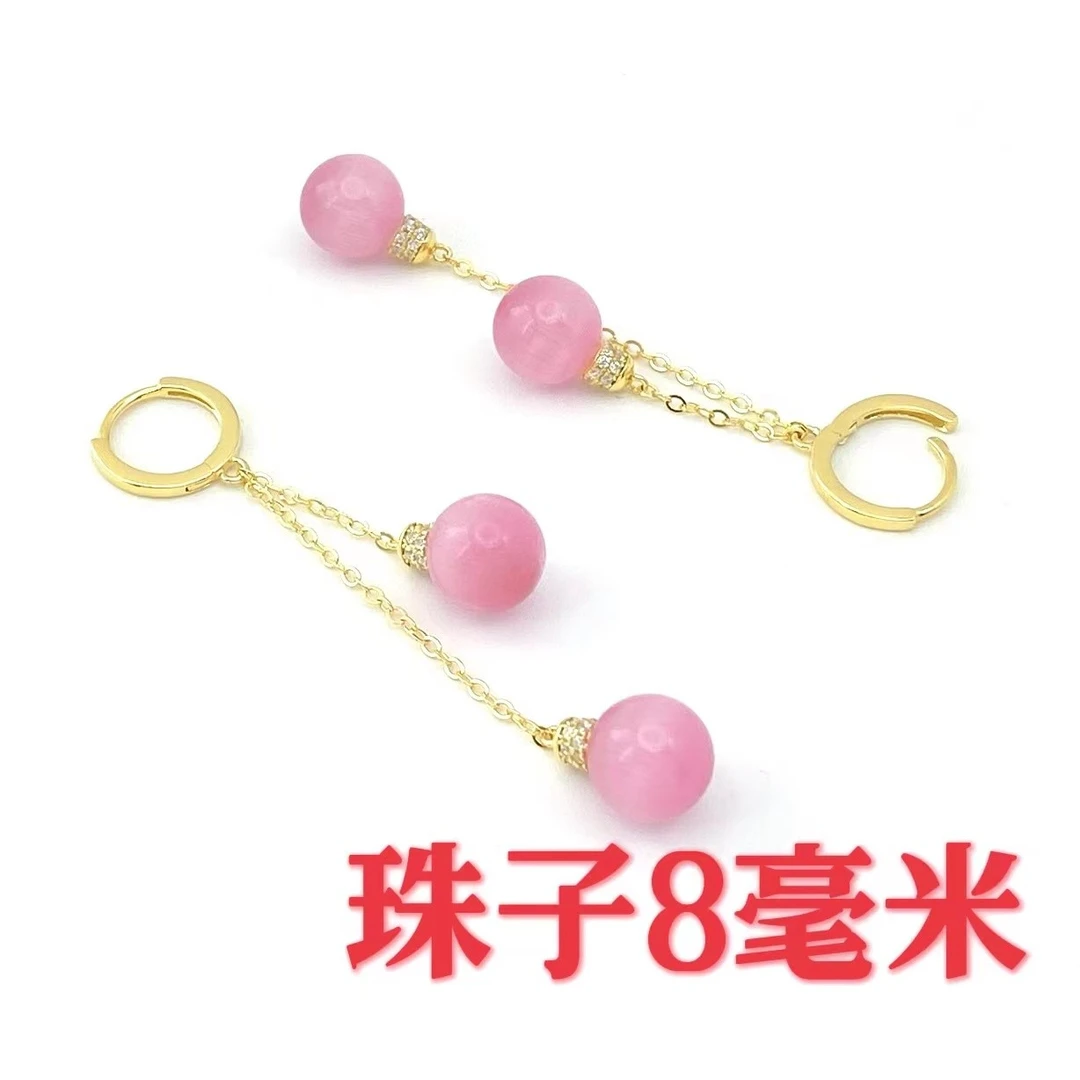 925银耳饰 ——木木（QA108）8毫米珠子 925银耳饰
