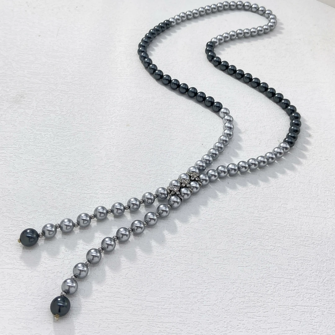 铜合金项链 ——木木（RZ1199）63厘米  8毫米珠珠毛衣链