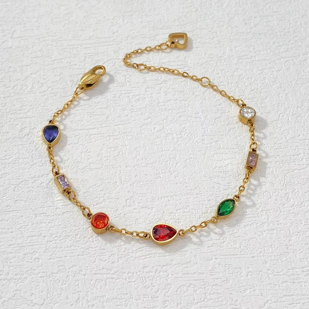 钛钢手链 木木（ZF1656）20厘米 多巴胺彩色手链