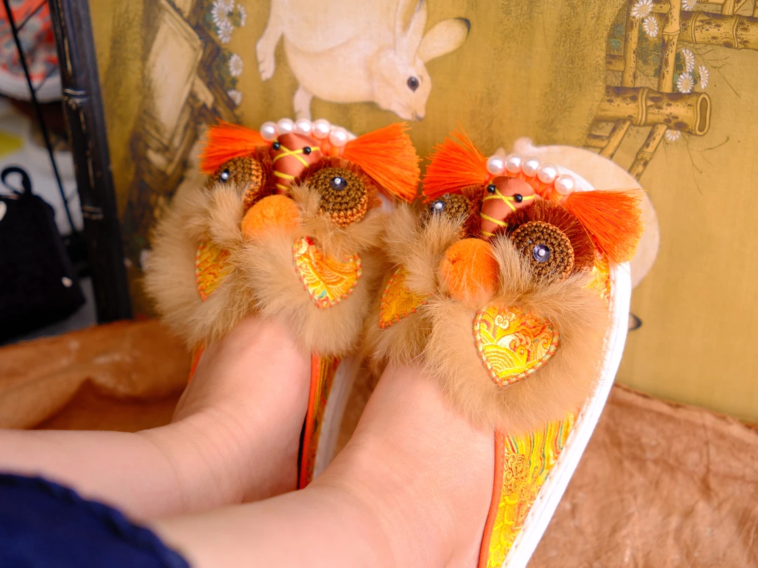 原创国风成人虎头鞋非遗纯手工汉服鞋老北京布鞋女复古复古民族风