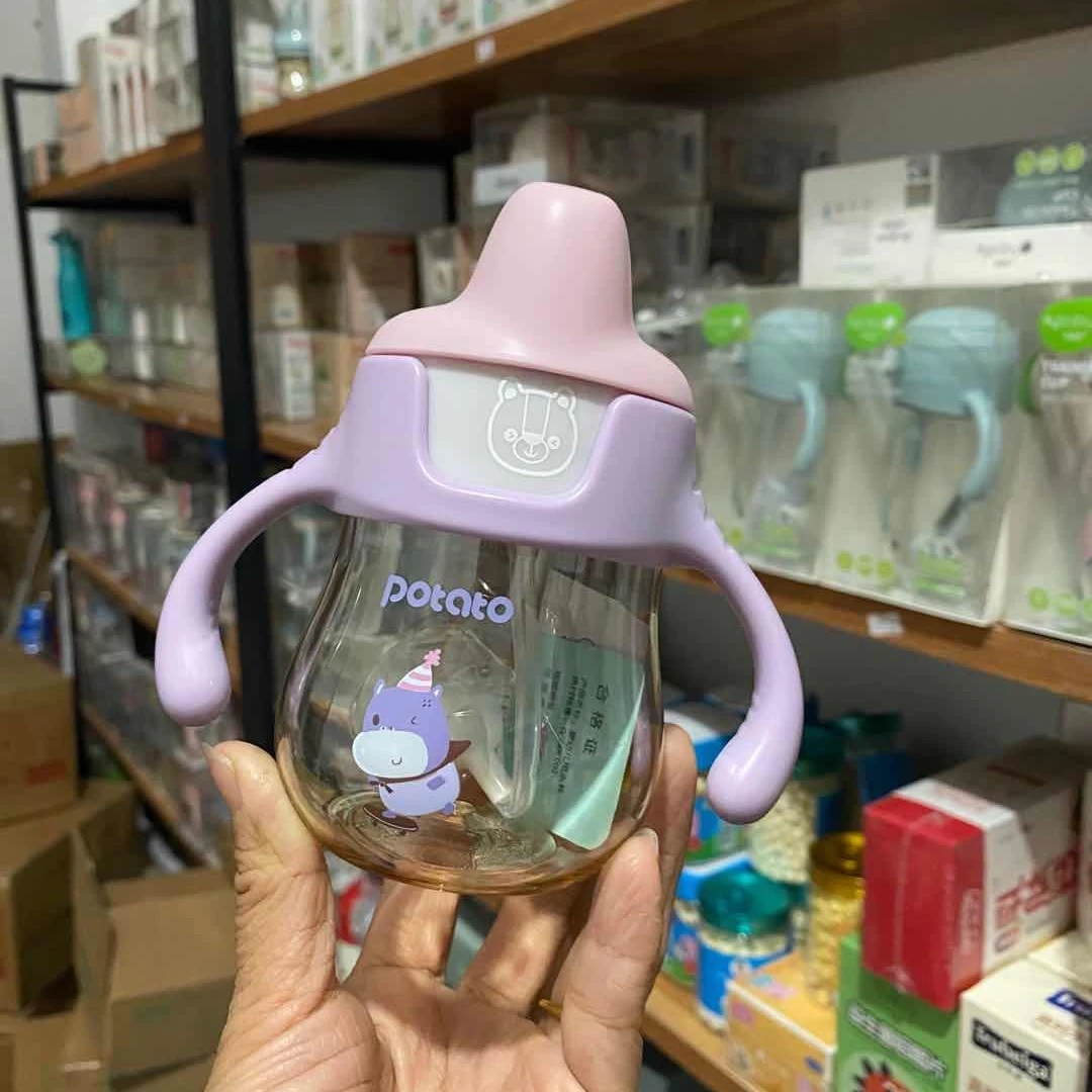 小土豆PPSU吸管水杯两用鸭嘴吸管嘴耐高温耐摔无异味240/300ml