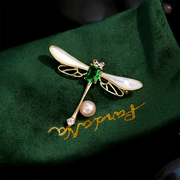 D.M.D/迪曼达 铜合金胸针 d403蜻蜓点水胸针高档女胸花别针时尚