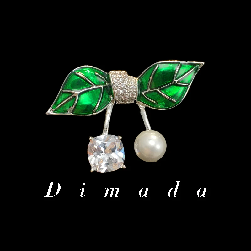 D.M.D/迪曼达 合金胸针 d937迷你可爱樱桃胸针高档女简约胸花别针