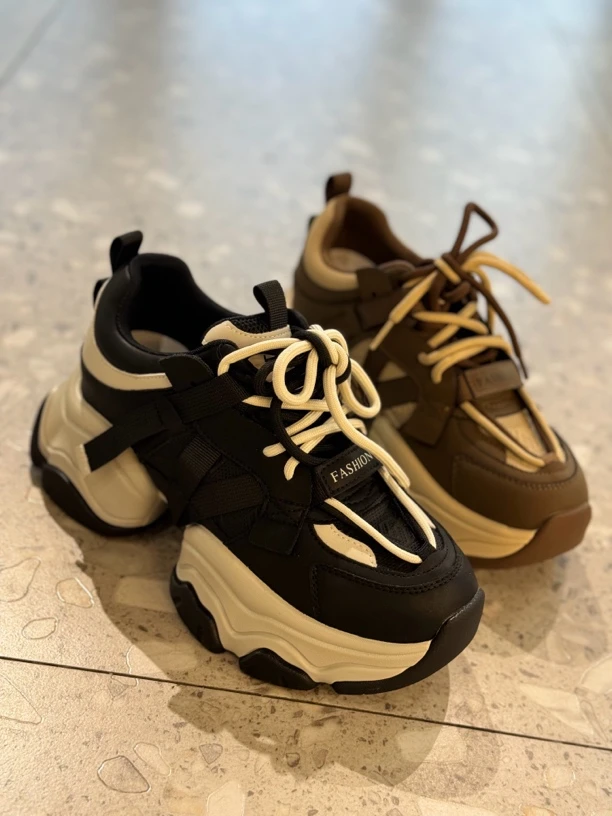 秋冬新品真皮时尚厚底洋气老爹鞋运动鞋休闲鞋2911-22