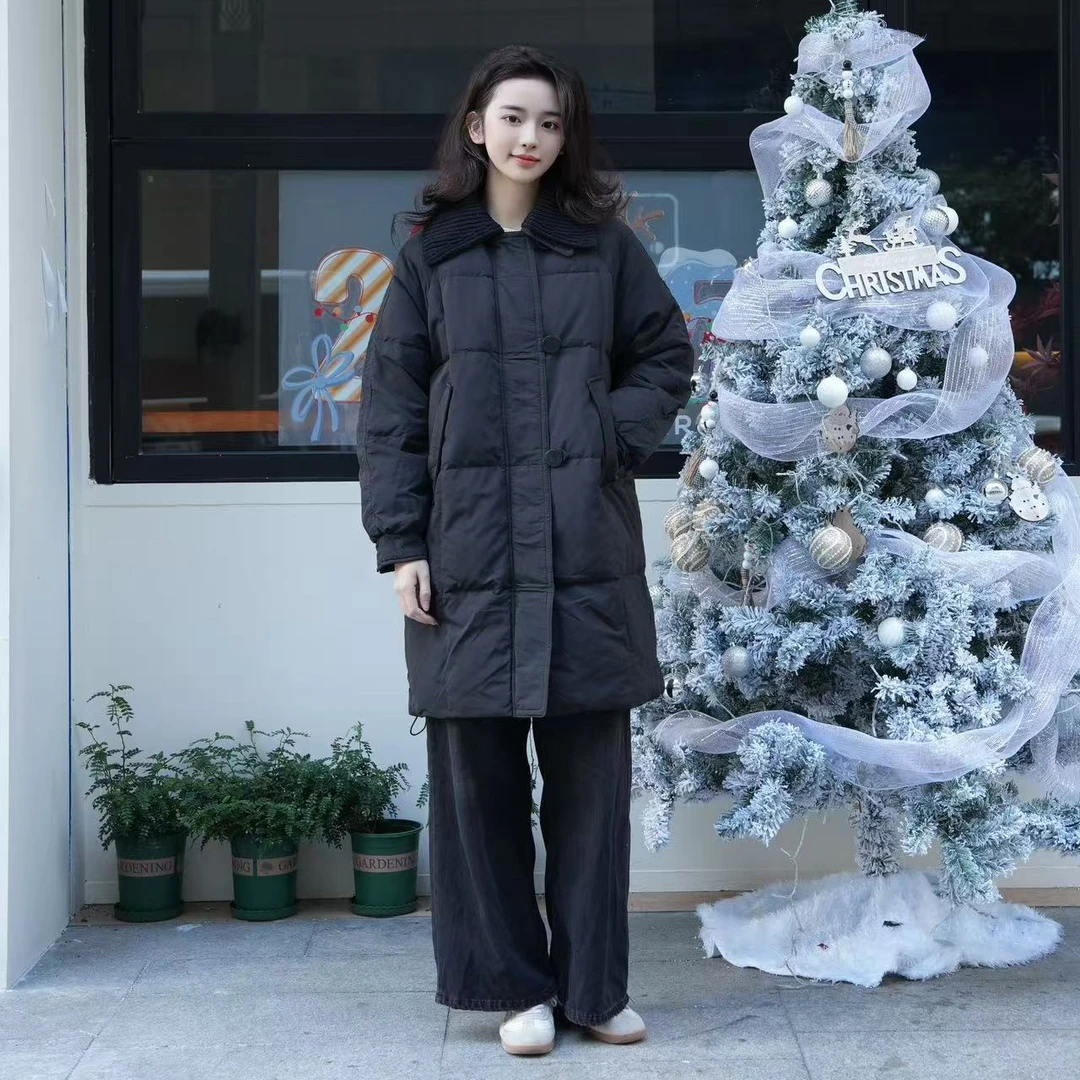 BAOLUOFEIMILI/保罗菲蜜丽758款翻领中长款羽绒服