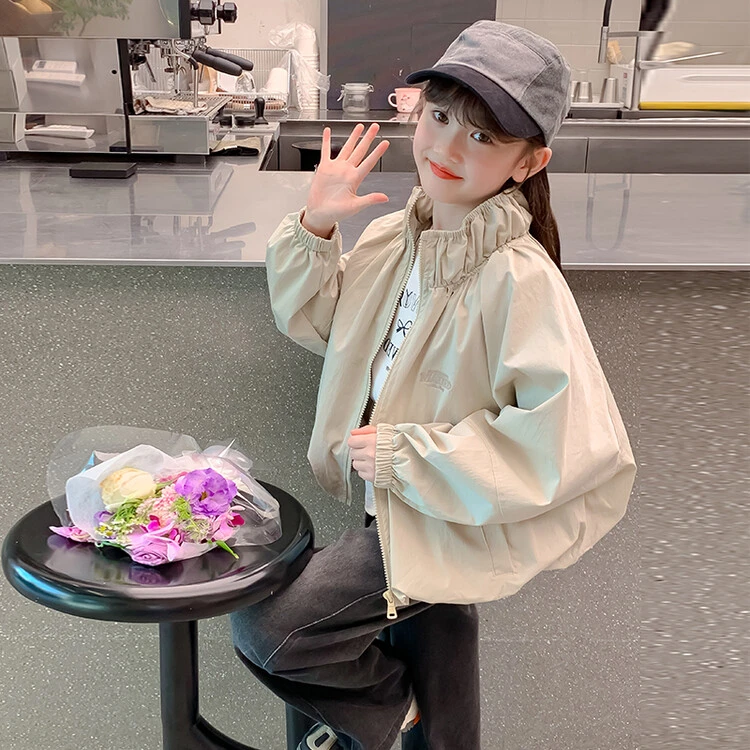女童秋季新款外套儿童韩版立领夹克洋气女孩休闲上衣时尚网红大童