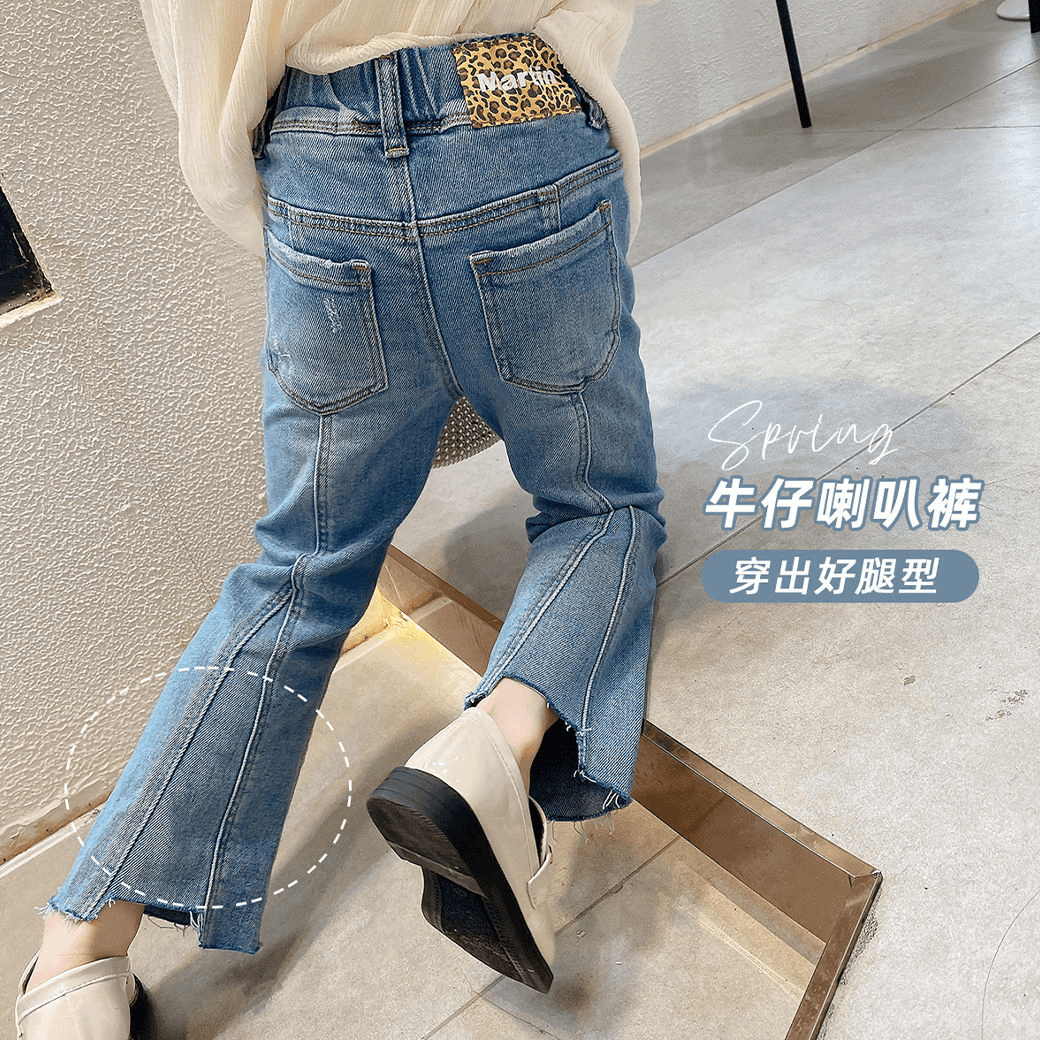 女童牛仔裤儿童春秋2024款时髦炸街裤子韩版洋气款弹力高腰外穿