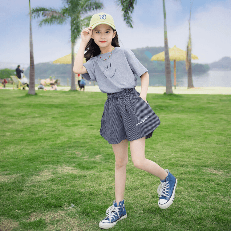女童网红套装夏装2024新款儿童洋气薄款夏季中大童时髦短袖两件套