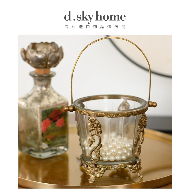 迪斯凯印度进口黄铜装饰玻璃装饰桶25401#DSK1016
