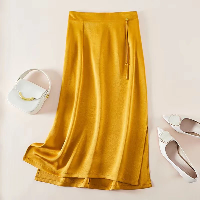 【原创设计】高端缎面新中式国风复古半身裙显高显瘦气质百搭裙子