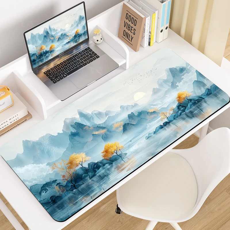 鼠标垫超大号动漫电脑键盘桌垫游戏电竞男生加厚办公防滑锁边垫