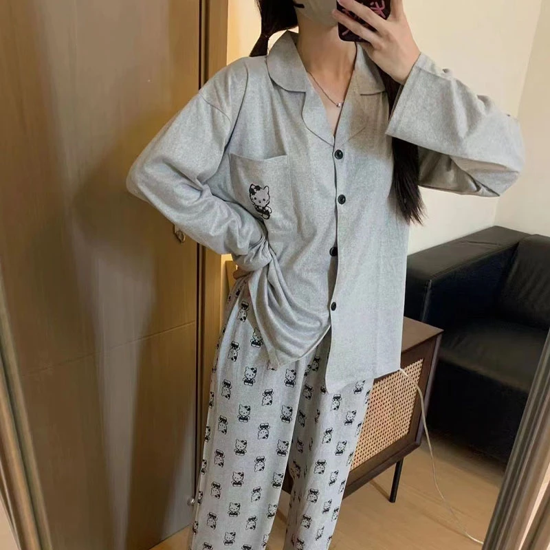 少女凯蒂猫睡衣女秋冬季款长袖长裤网红款可爱甜美少女家居服套装