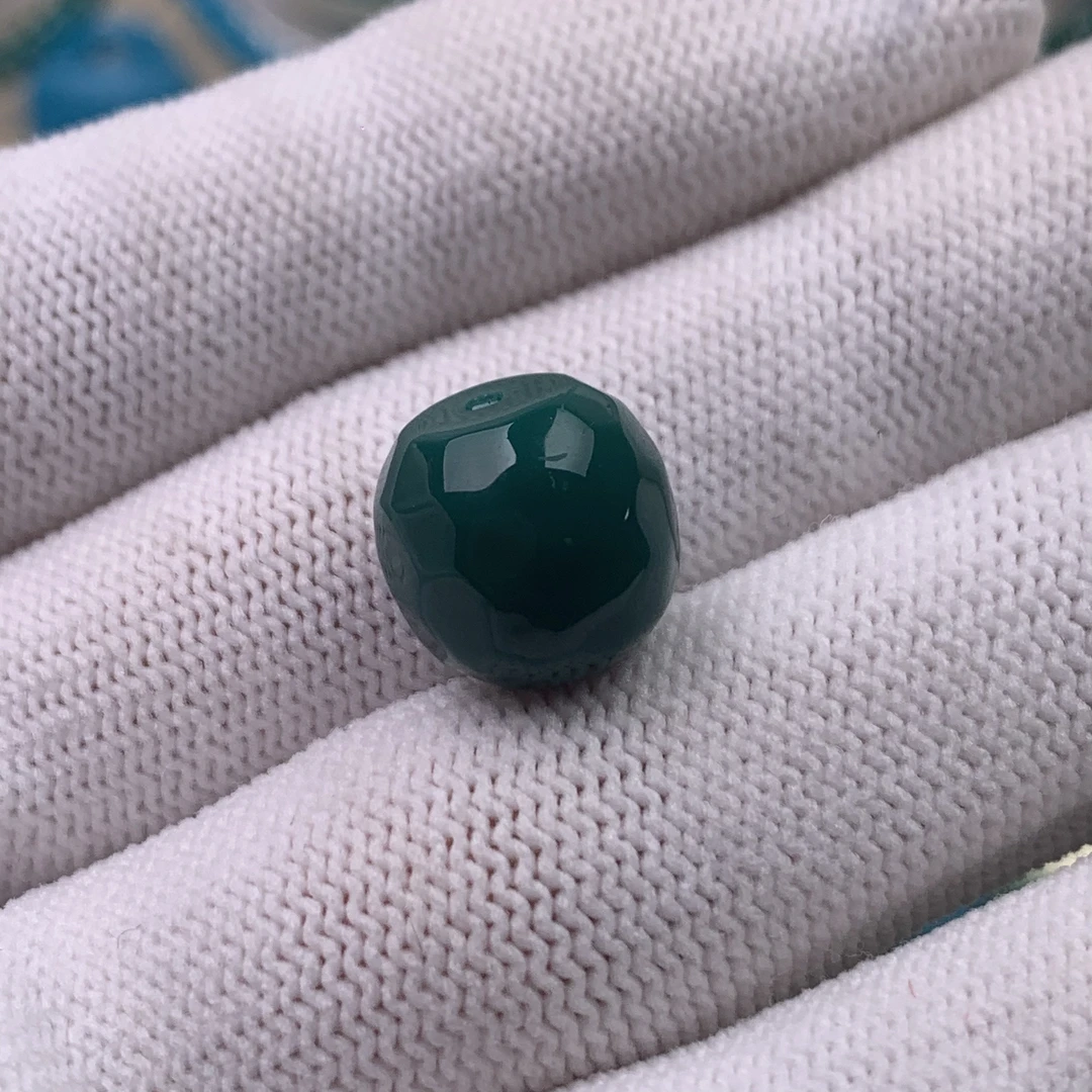 高瓷玉化油绿色无相老型12mm百搭套装文玩配饰（科技平替）