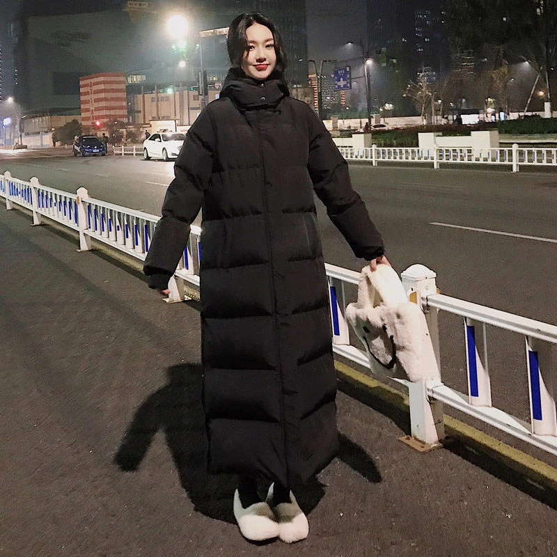鸭鸭鸿星尔领跑星克羽绒衣女2023新款加厚过膝冬超长款到脚踝艺考