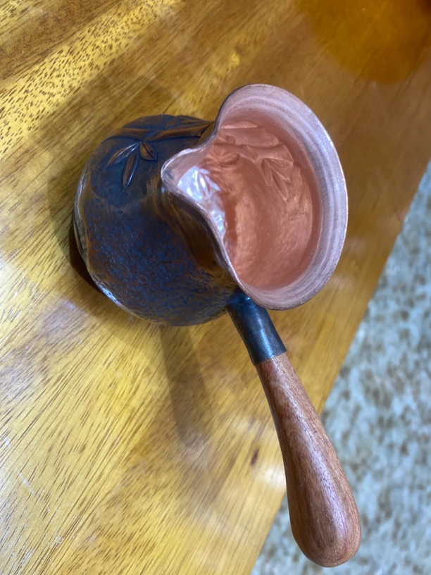 纯手工制作．紫铜竹纹公道杯