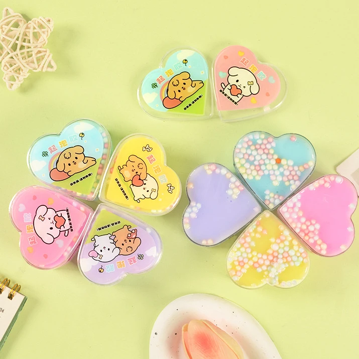 线条小狗爱心起泡胶果冻泥数量以直播为准